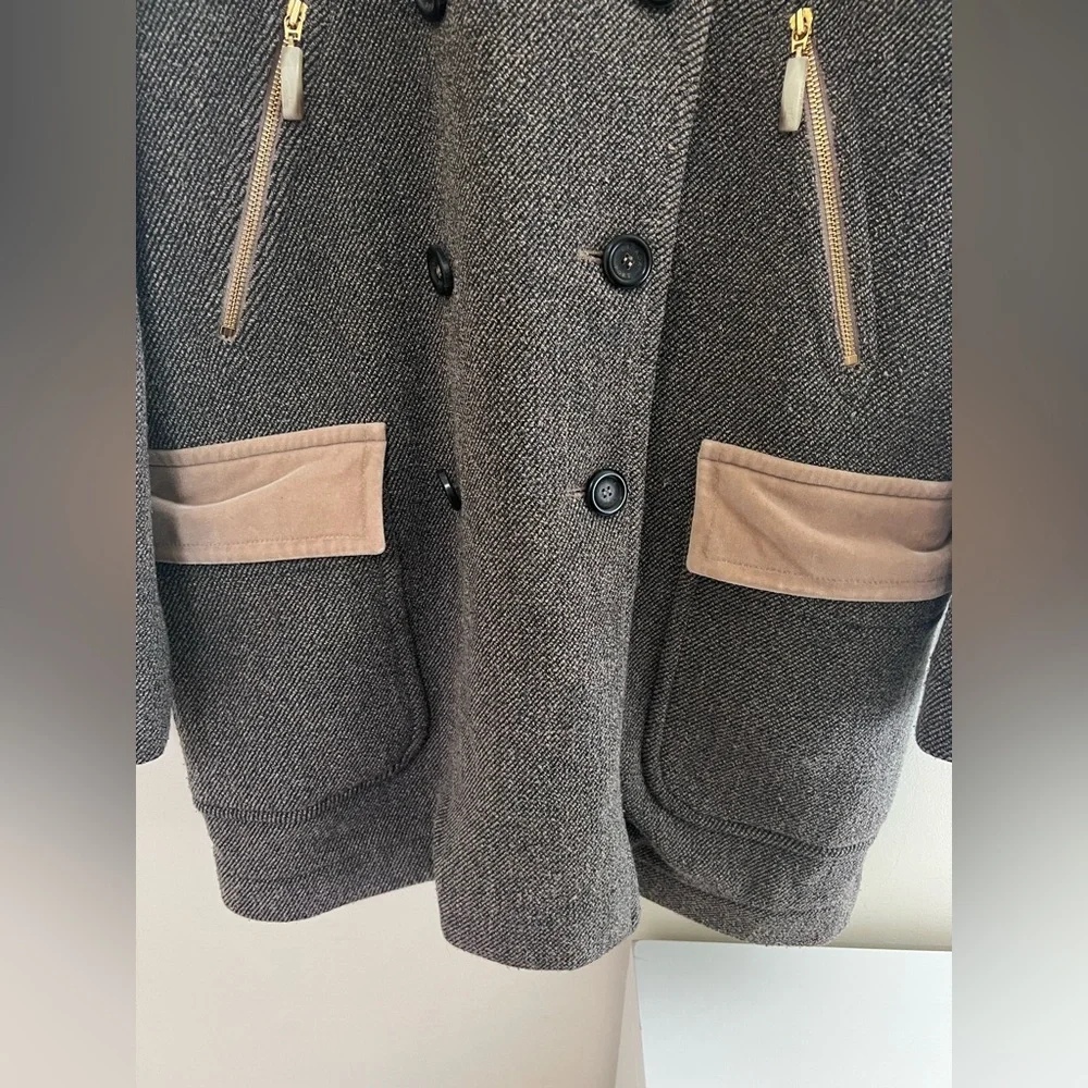 Vintage Escada brown Double-Breasted Pea Coat - Picture 2 of 15